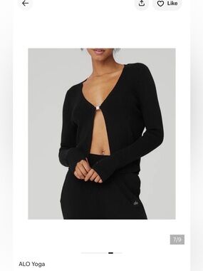 ALO Yoga Black Salana Open-Front Cardigan